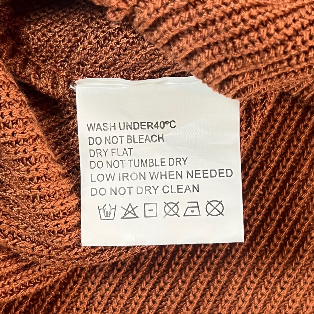 Rust Knit Sleeveless Top Women L Open Back Tie Boho Chic Earthy Casual Coastal - Picture 9 of 11